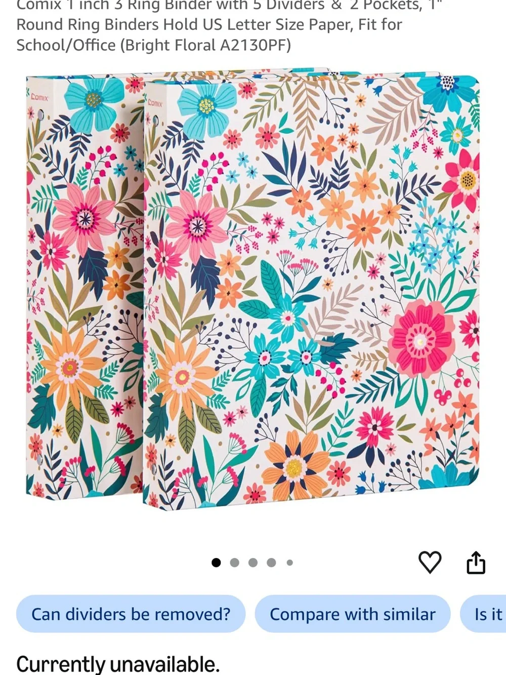 Floral Pattern Binders 2 Pack